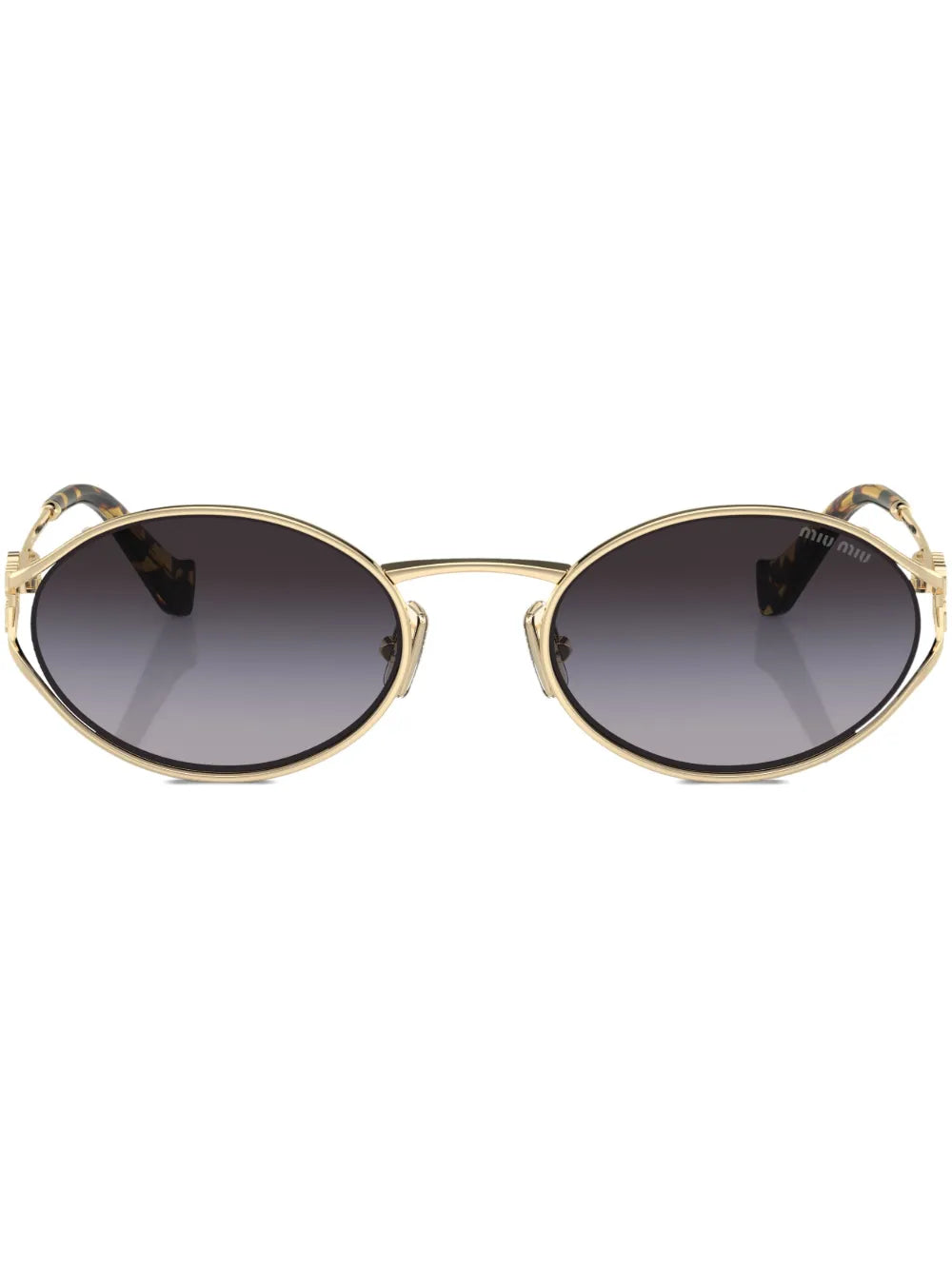 Miu Miu Eyewear lunettes de soleil ovales à plaque logo