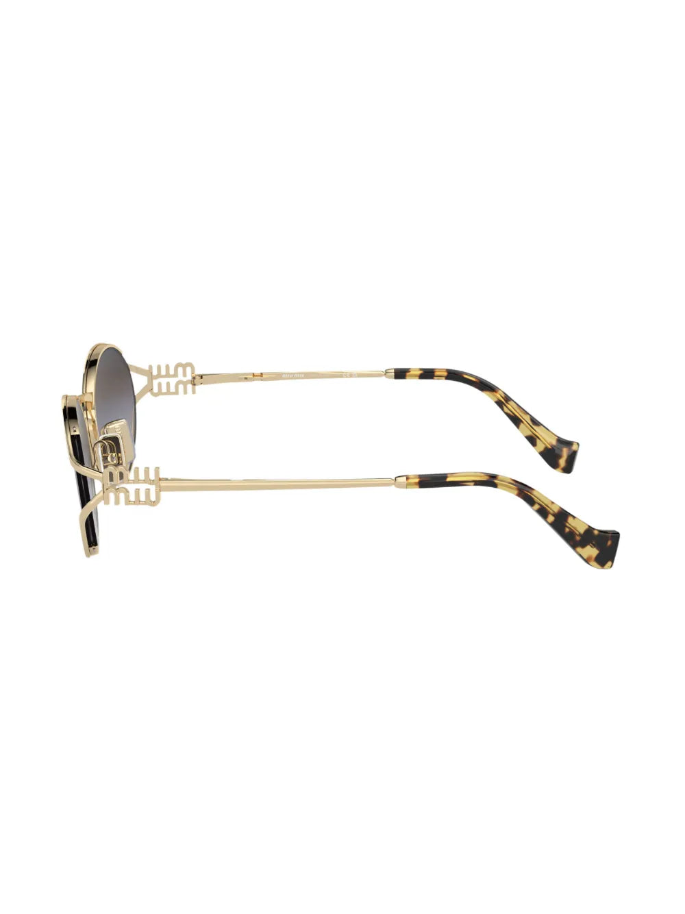 Miu Miu Eyewear lunettes de soleil ovales à plaque logo