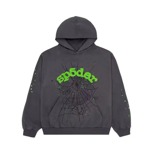 SPIDER HOODIE GREY & GREEN