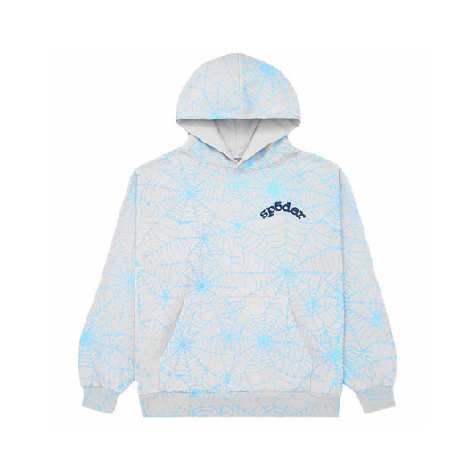 SPIDER HOODIE AOP GREY/BLUE