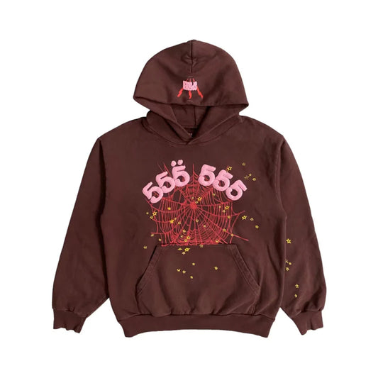 SPIDER HOODIE 555 BROWN RED
